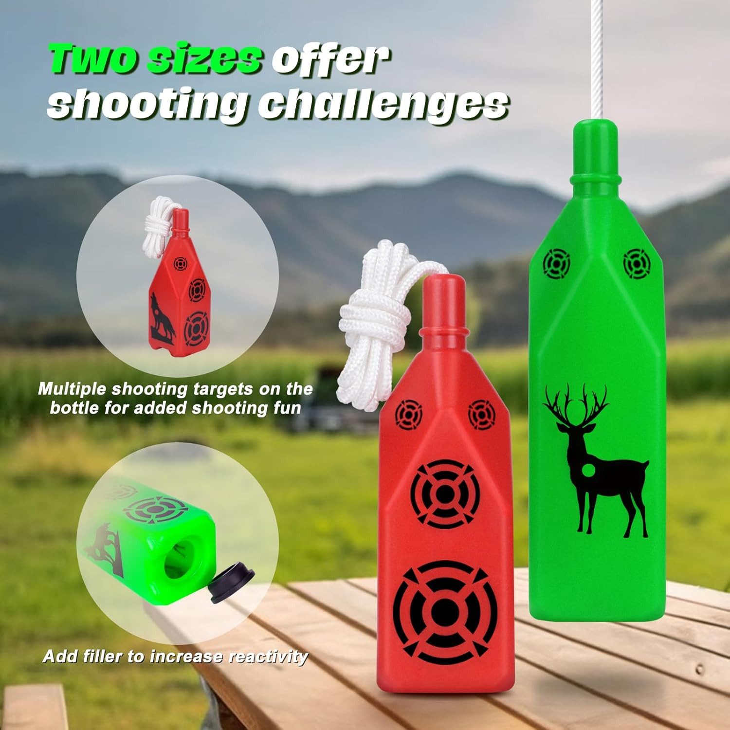 3/6 Pack Shatterproof Bottle Shooting Targets, Plastic Bottles for Backyard Shoo