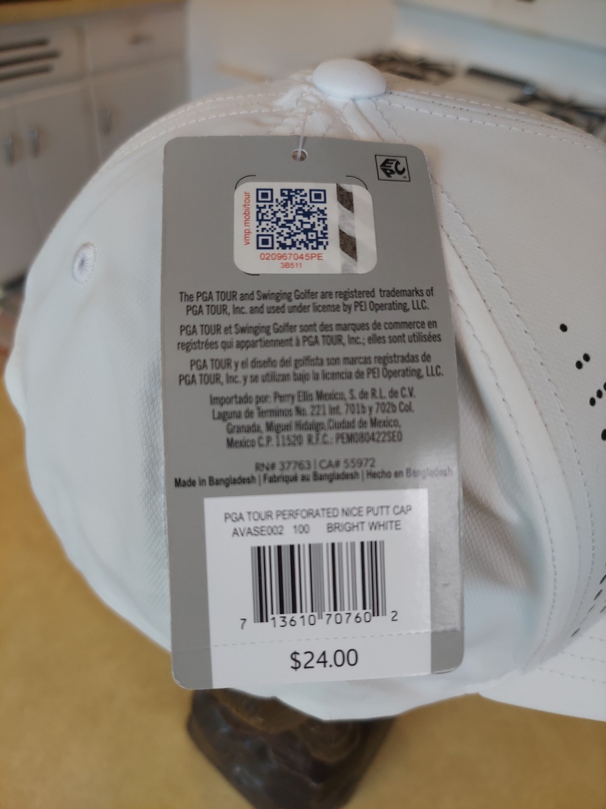 PGA Tour Nice Putt Hat Adult Universal Fit Strapback White