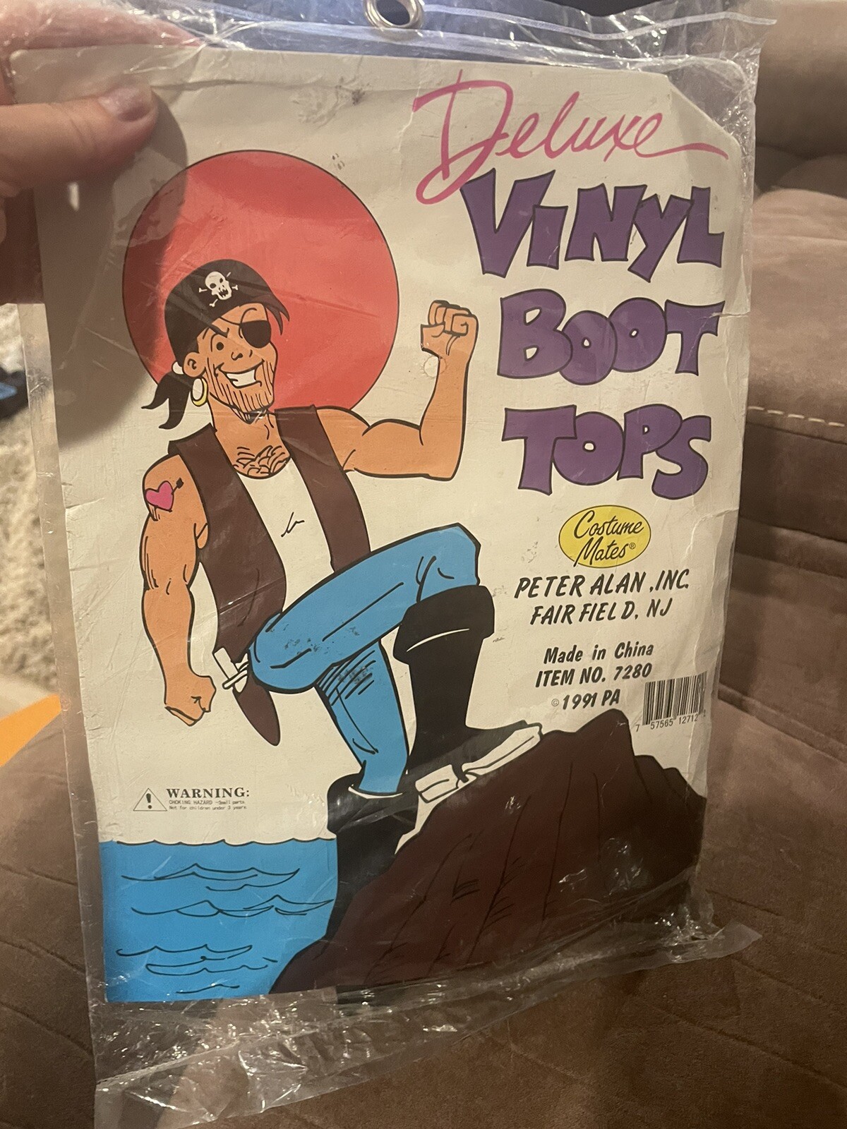 Vintage Deluxe Vinyl Boot Tops Adult 1991 Halloween NEW Costume Mates