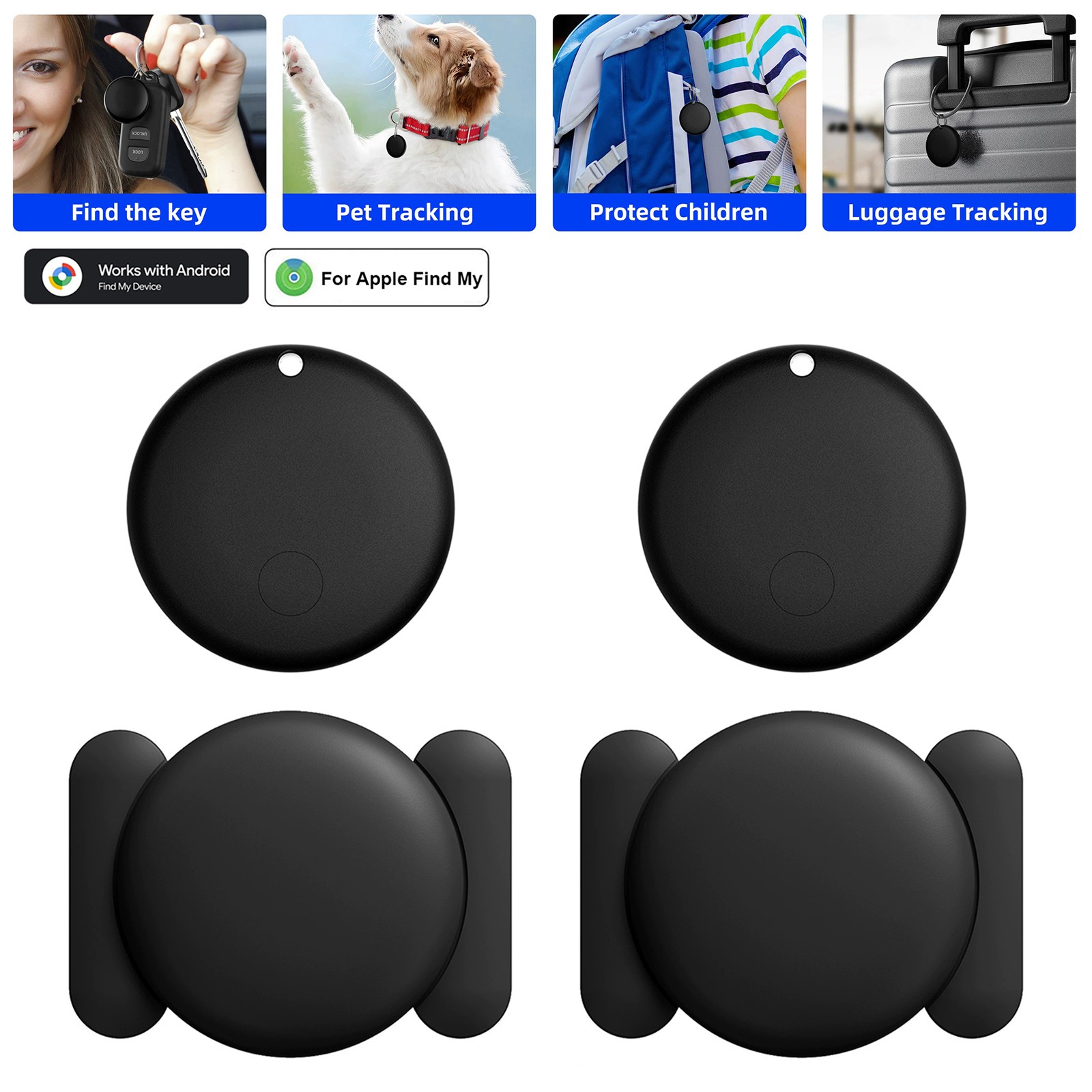 2PCS GPS Tracker for Vehicles,No Monthly fees Car Tracker Fit for Apple Android