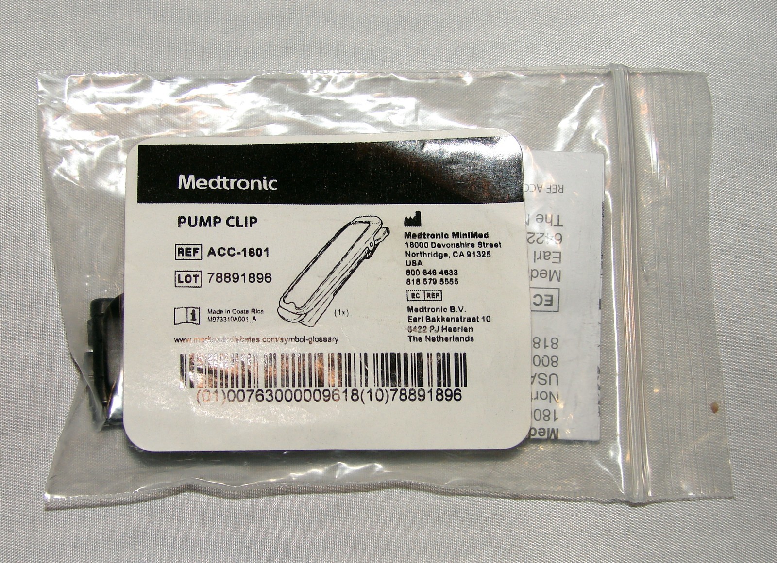 GENUINE MEDTRONIC BLACK BELT CLIP FOR MiniMed 630G 670G 770D 780G PUMPS ACC-1601