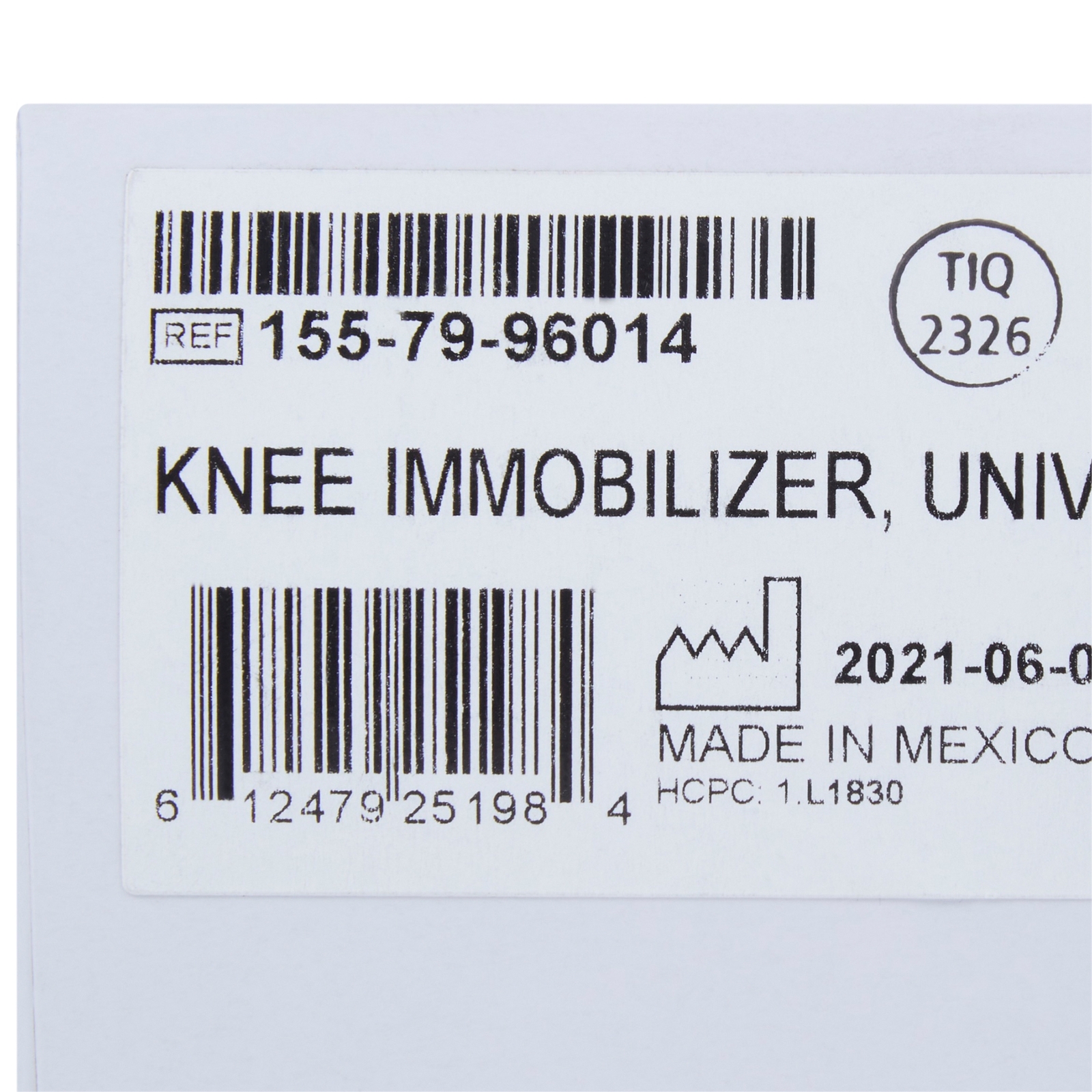McKesson Foam Knee Immobilizer One Size 1 Each