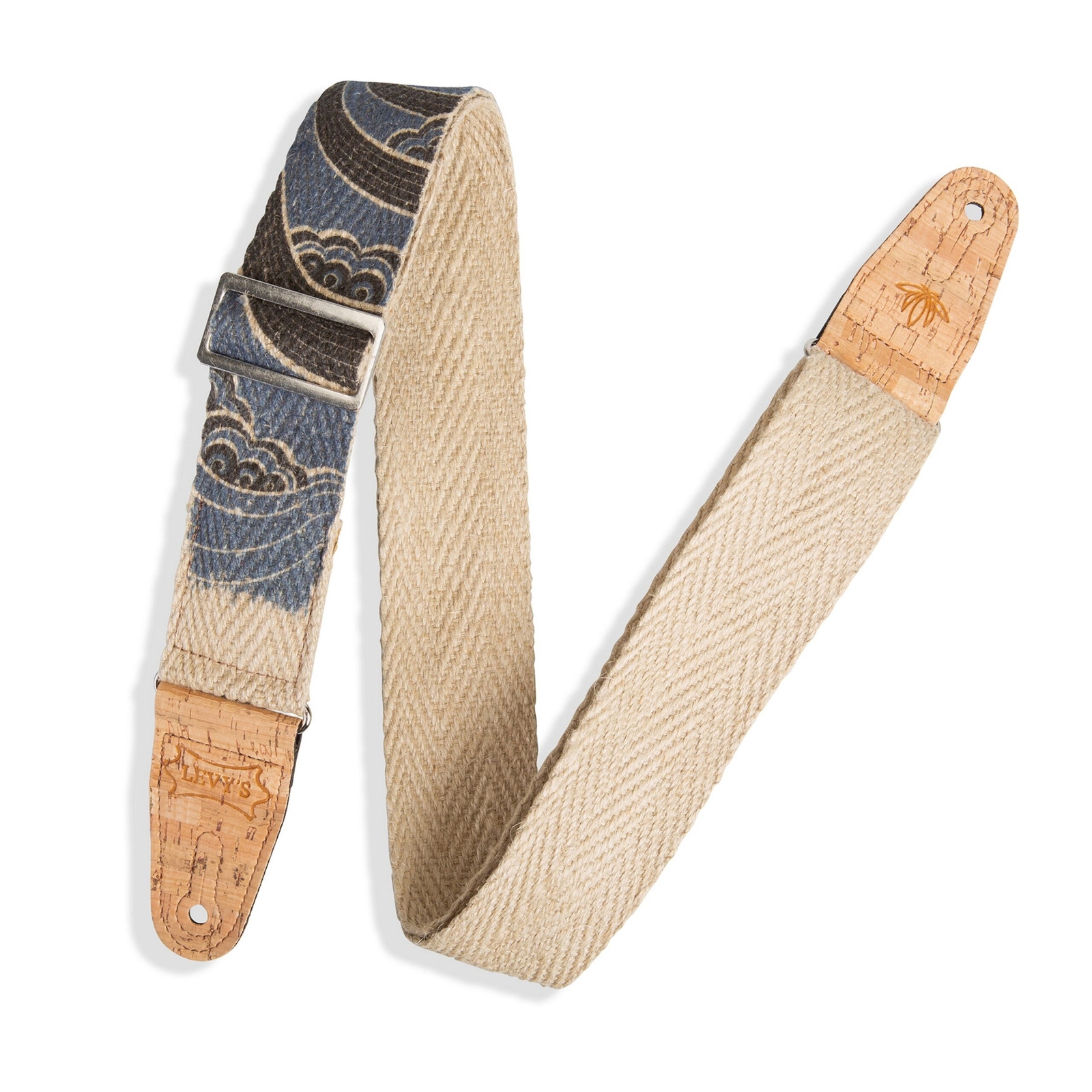Levy's Leathers 2" Wide Vegan Friendly Hemp Webbing Guitar Strap; Island Pattern