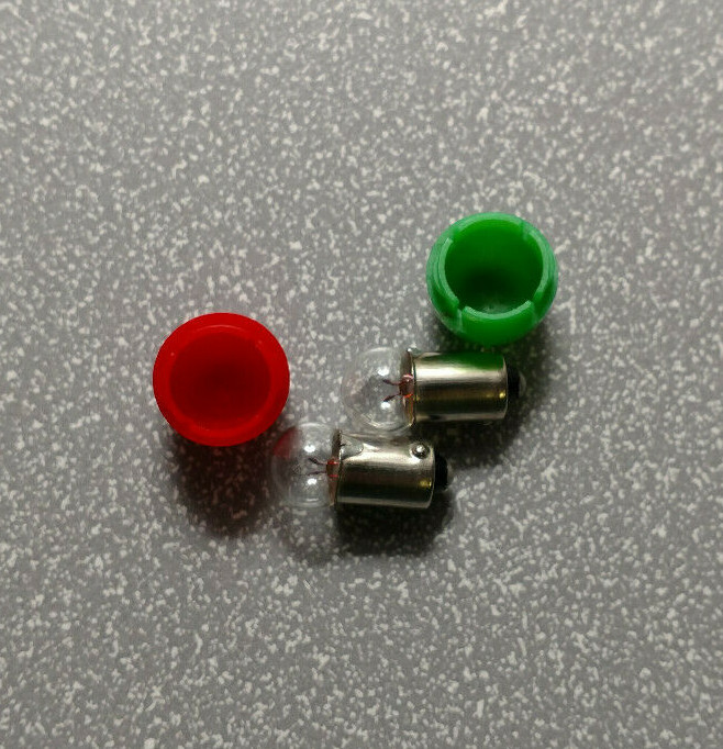 NEW R,V & Z Red R-68 Green R-69 Transformer Caps W/#51 Bulbs Repair Parts Lionel