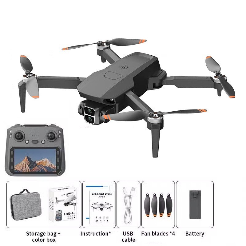 Black L106 Drone 4K HD Camera Drones Long Folding Remote Control Aircraft