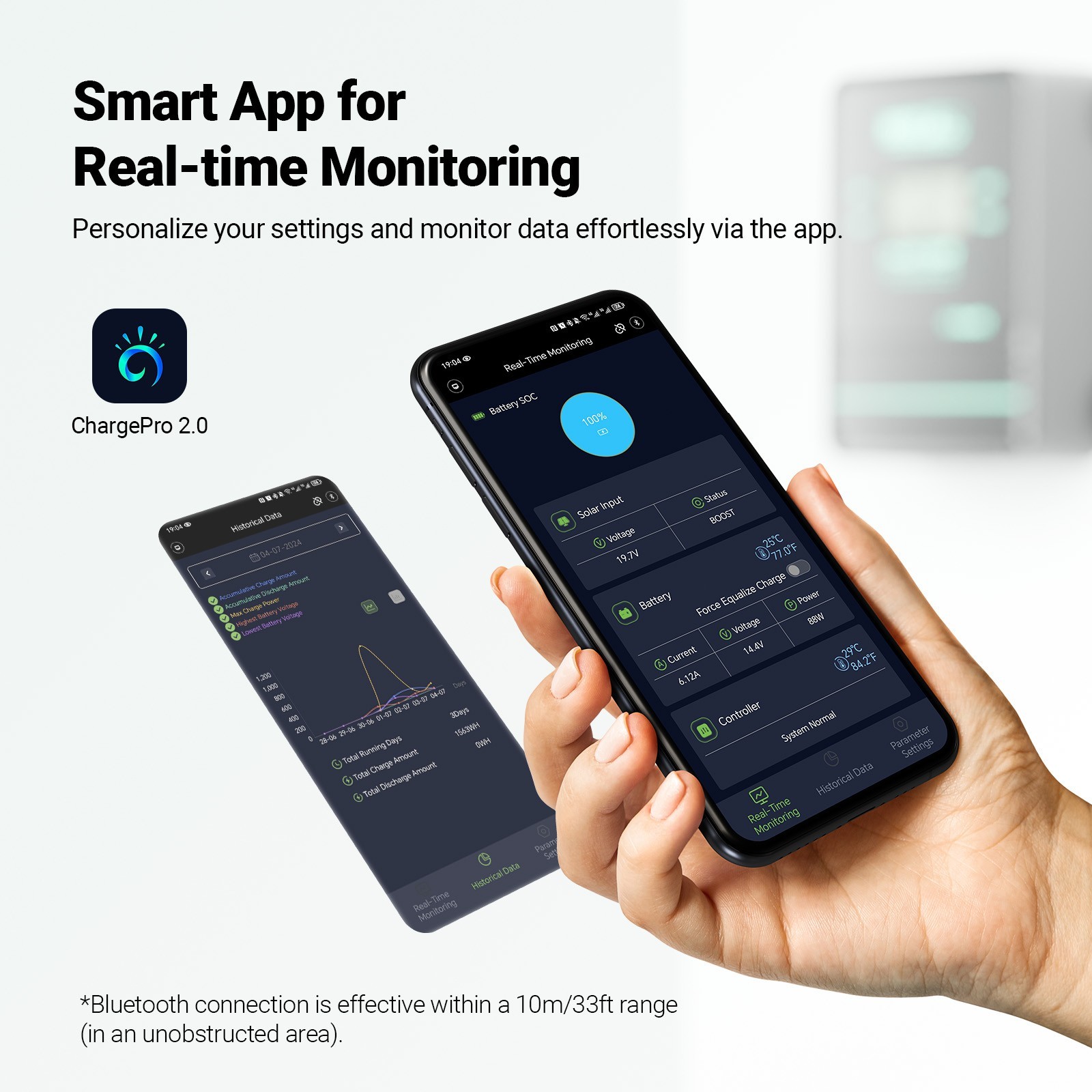 HQST 80A MPPT Solar Charge Controller with Smart APP Control