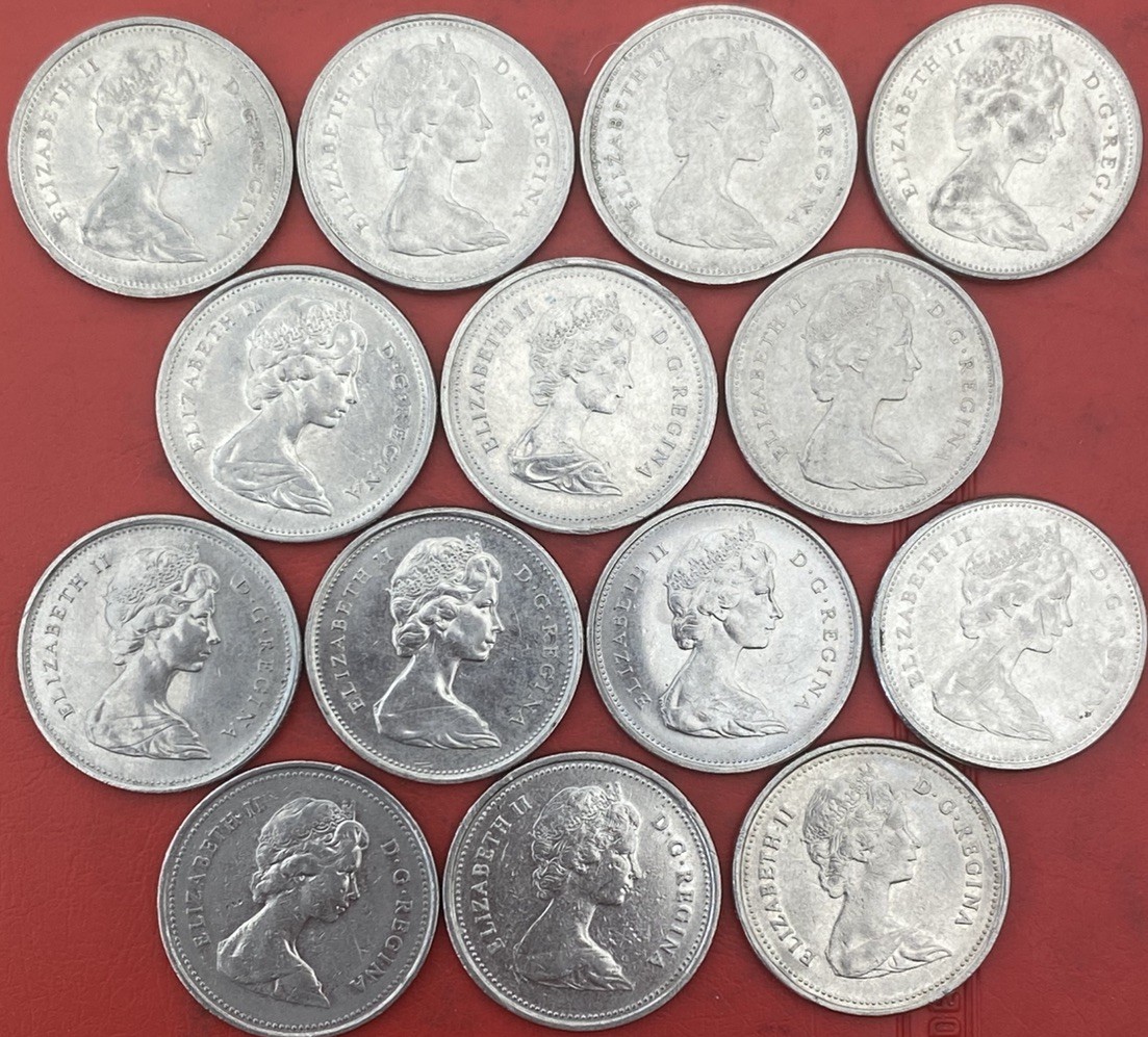 Canada 🇨🇦 14x 1968-1981 25 cent quarter coins