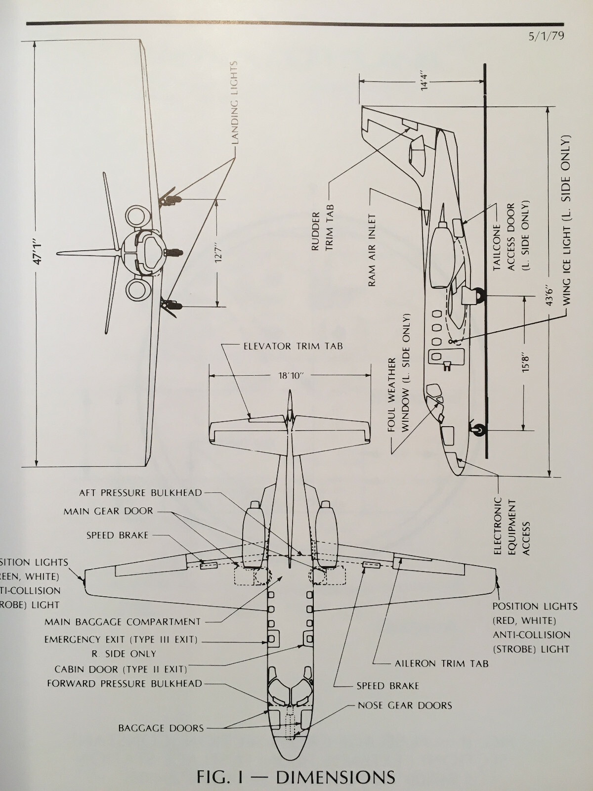 Cessna Citation I Model 500, sn 0525 & On, Specification/Description Booklet