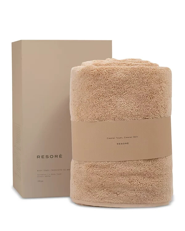 Resore Antibacterial Body Towel Toasted Almond Free Same Shipping