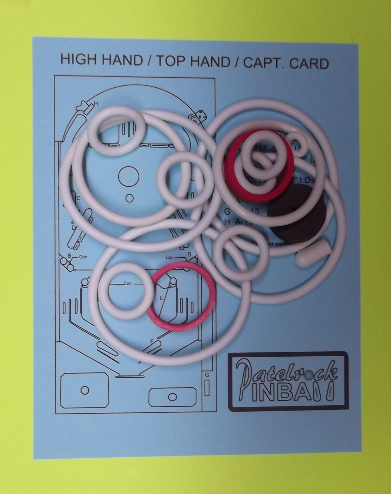 Gottlieb Top Hand / High Hand / Capt. Card Pinball Machine Rubber Ring Kit