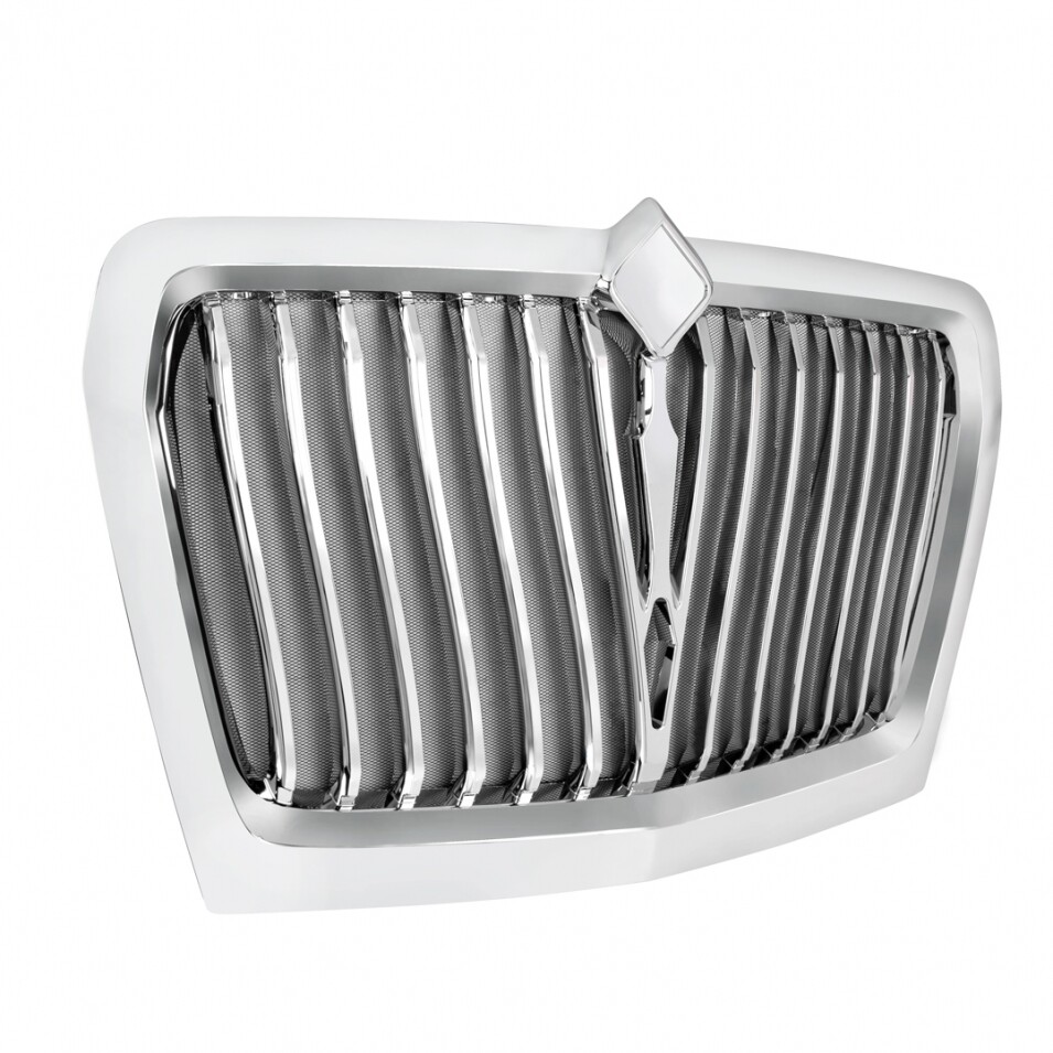 Chrome Curved Style Grille with Bug Screen for 2018-2023 International LT Trucks