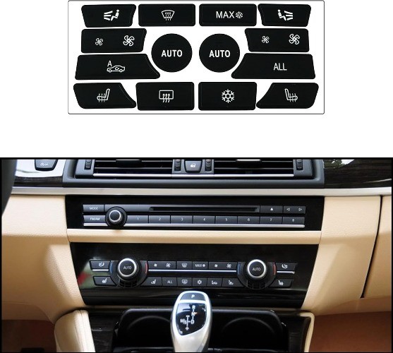 AC & Dashboard Climate Control Button Decals for BMW 5 Series F10 2009-2015 (520