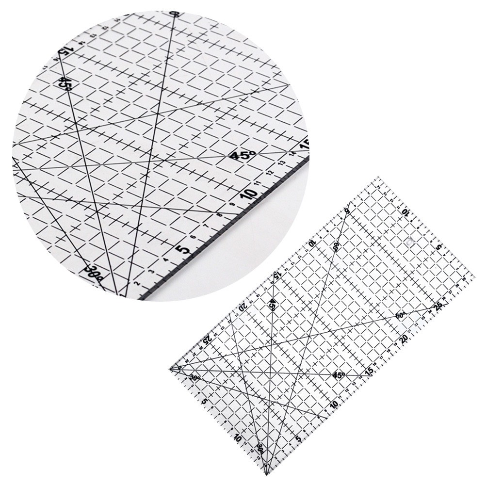 Patchwork Sewing Craft Tool Slotted Quilting Rulers Sets Grid Fabric