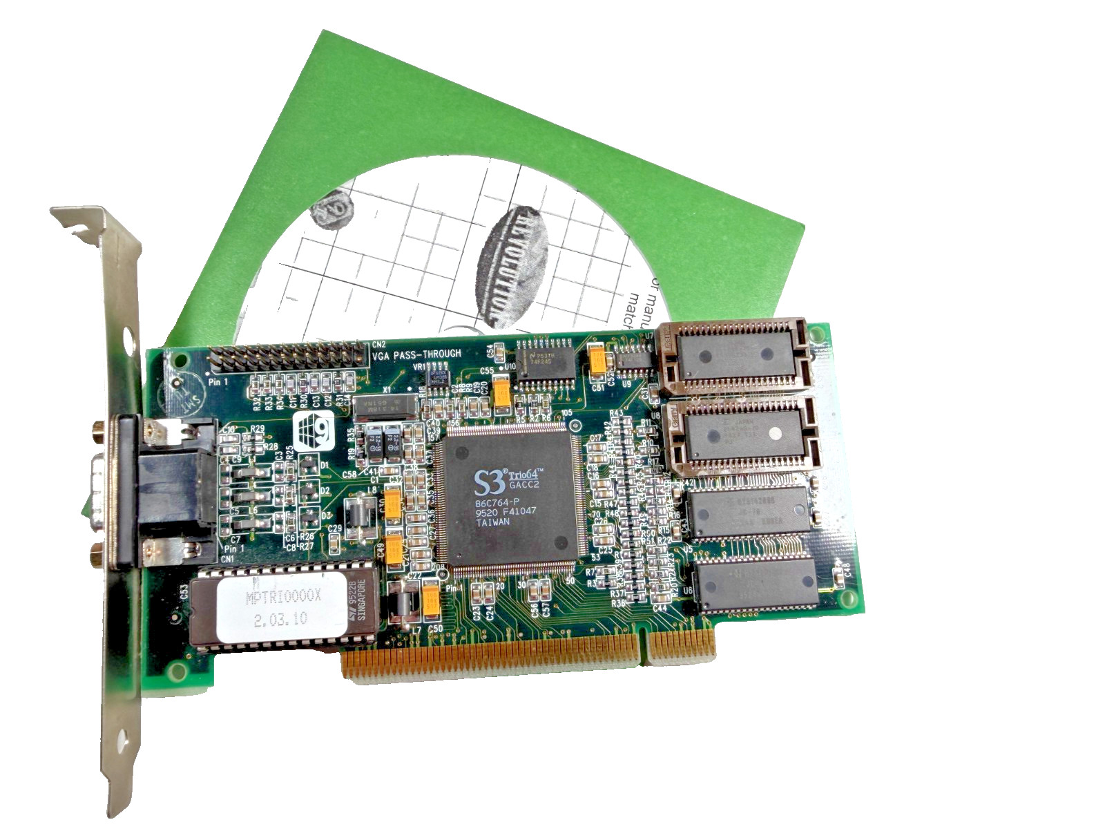 COLLECTORS RETRO 2MB NUMBER NINE PCI Video Card Vintage 1994 with driver CD