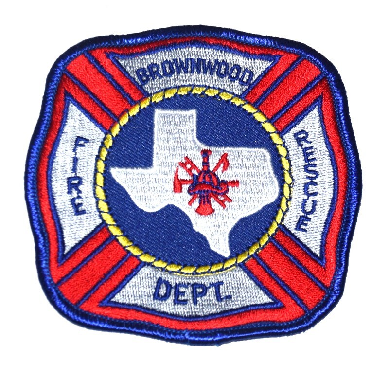 BROWNWOOD TEXAS TX Fire Patch EMS Rescue Public Safety HOOK LADDER 3.75”