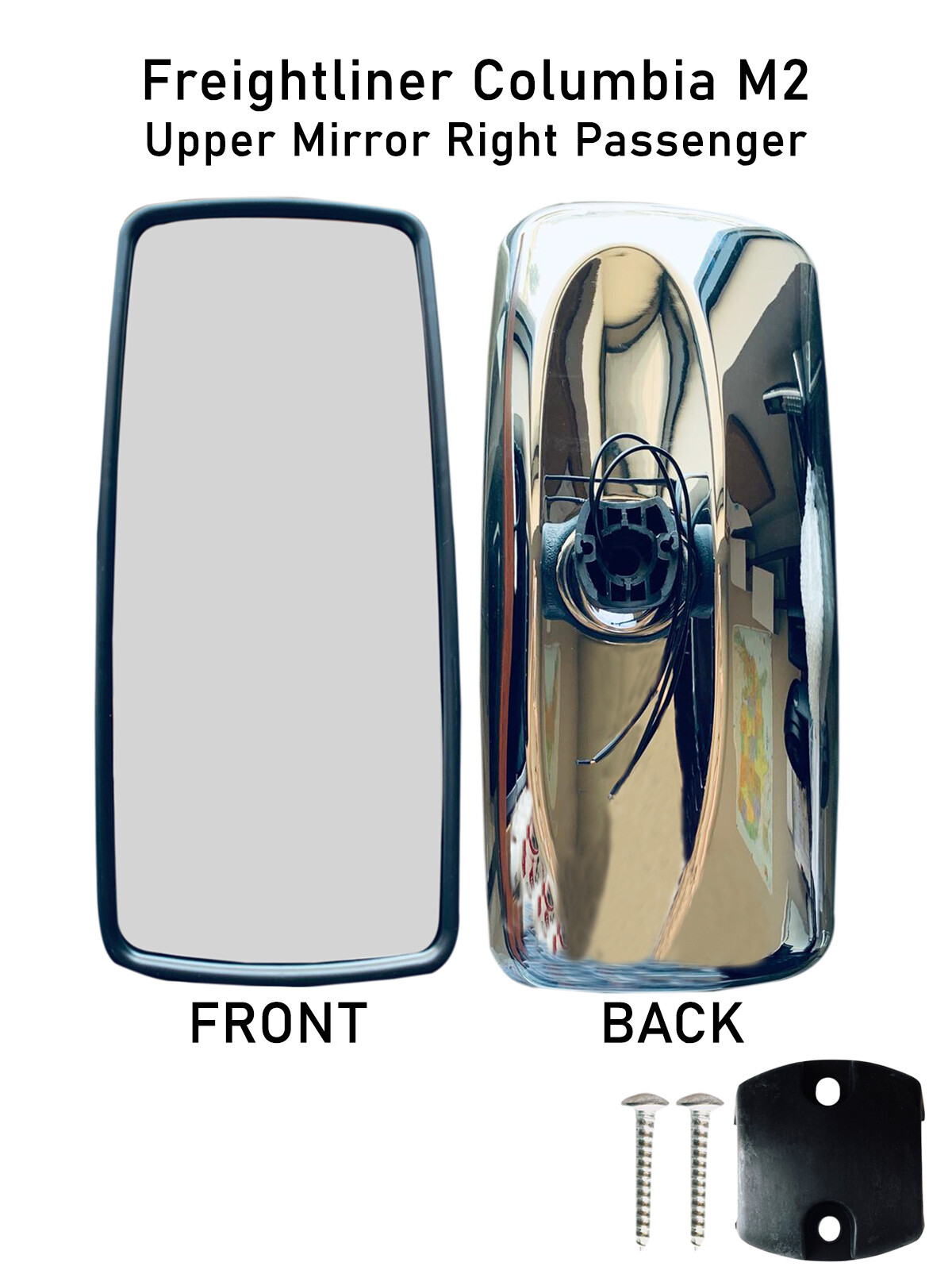 Freightliner Columbia M2 Upper Chrome Mirror Glass Right Passenger 2010-2016