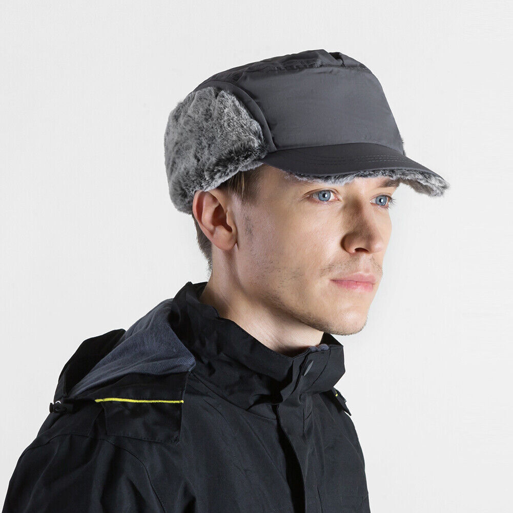Men’s Winter Warm Baseball Cap with Earflaps Fleece Lined Outdoor Hunting Hat