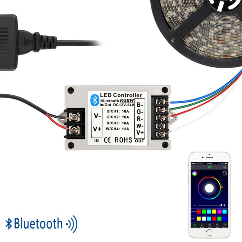 RGB LED Strip Controller Bluetooth APP Wifi Control for RGBW 4/5 Pin Strip Light