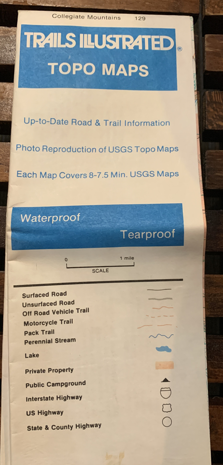 Trails Illustrated Topo Map 129 Collegiate Mountains, Colorado