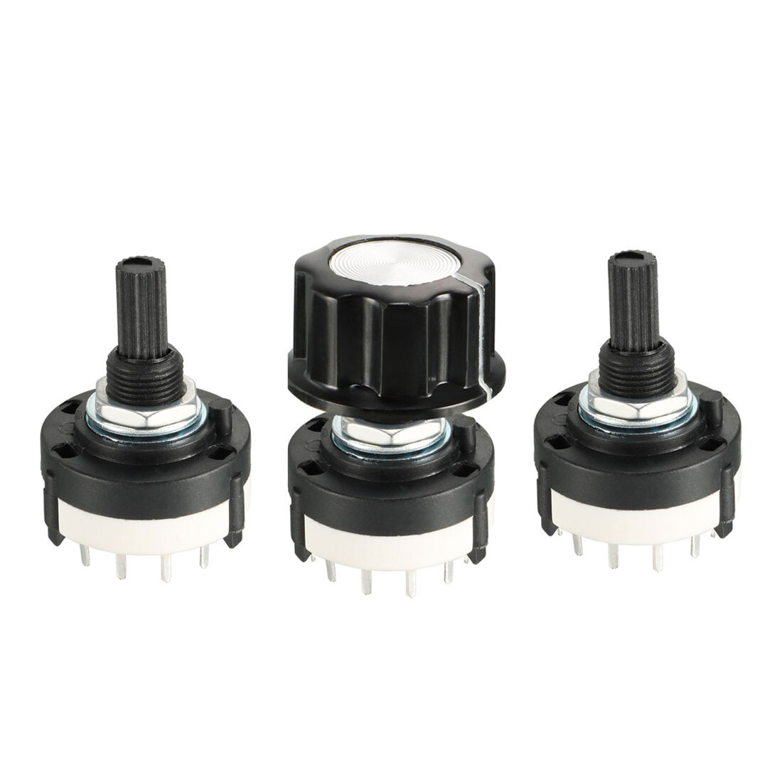 1P12T 2P6T 3P4T 1/2/3Pole 4/6/12Position Single Deck Band Selector Rotary Switch