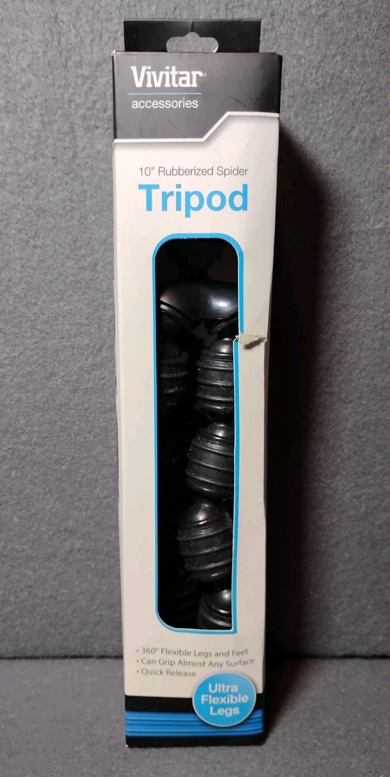 Vivitar 10" Black Rubberized Spider Tripod NIB