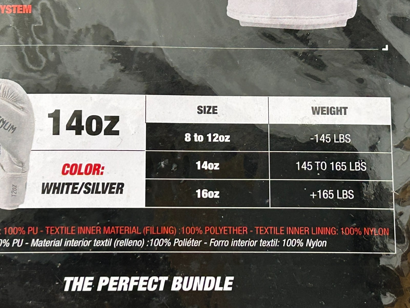 NEW Venum Contender 1.5 14 oz white/silver boxing gloves