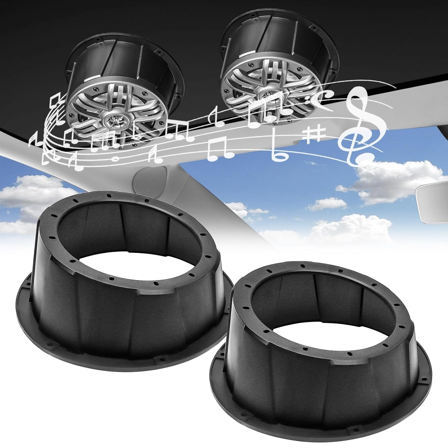 Recoil USP65B 6.5" Universal Angled Speaker Pods Pair Black Speaker Pods