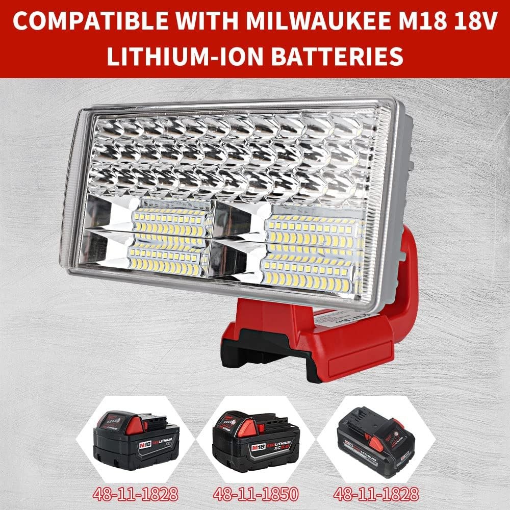 40W 4200LM LED Flashlight Work Light for Milwaukee 18V Lithium Batteries w/ USB