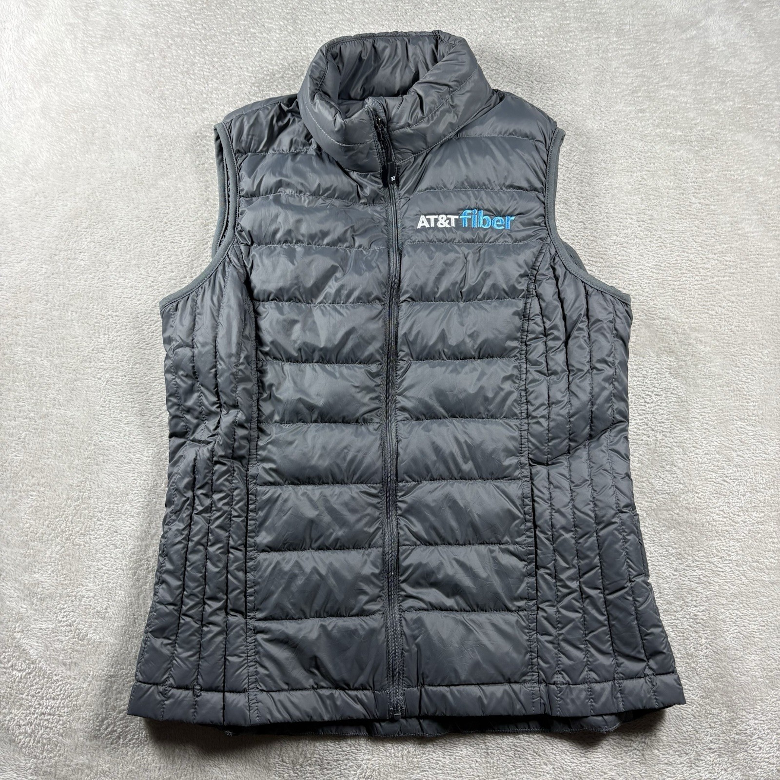 AT&T Employee Men’s M Gray Full Zip Vest Puffer Jacket Waterproof