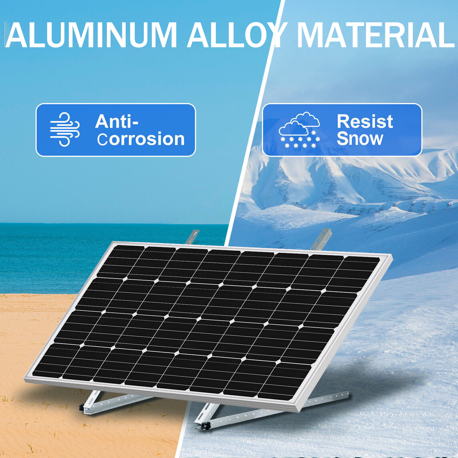 Solar Panel RV Tilt Mount (45/47in）Brackets Roof Flat Surface Adjustable Frame
