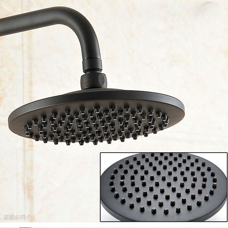 8 inch Black Oil Rubbed Brass Round Shape Shower Heads Bathroom Rain Shower Head