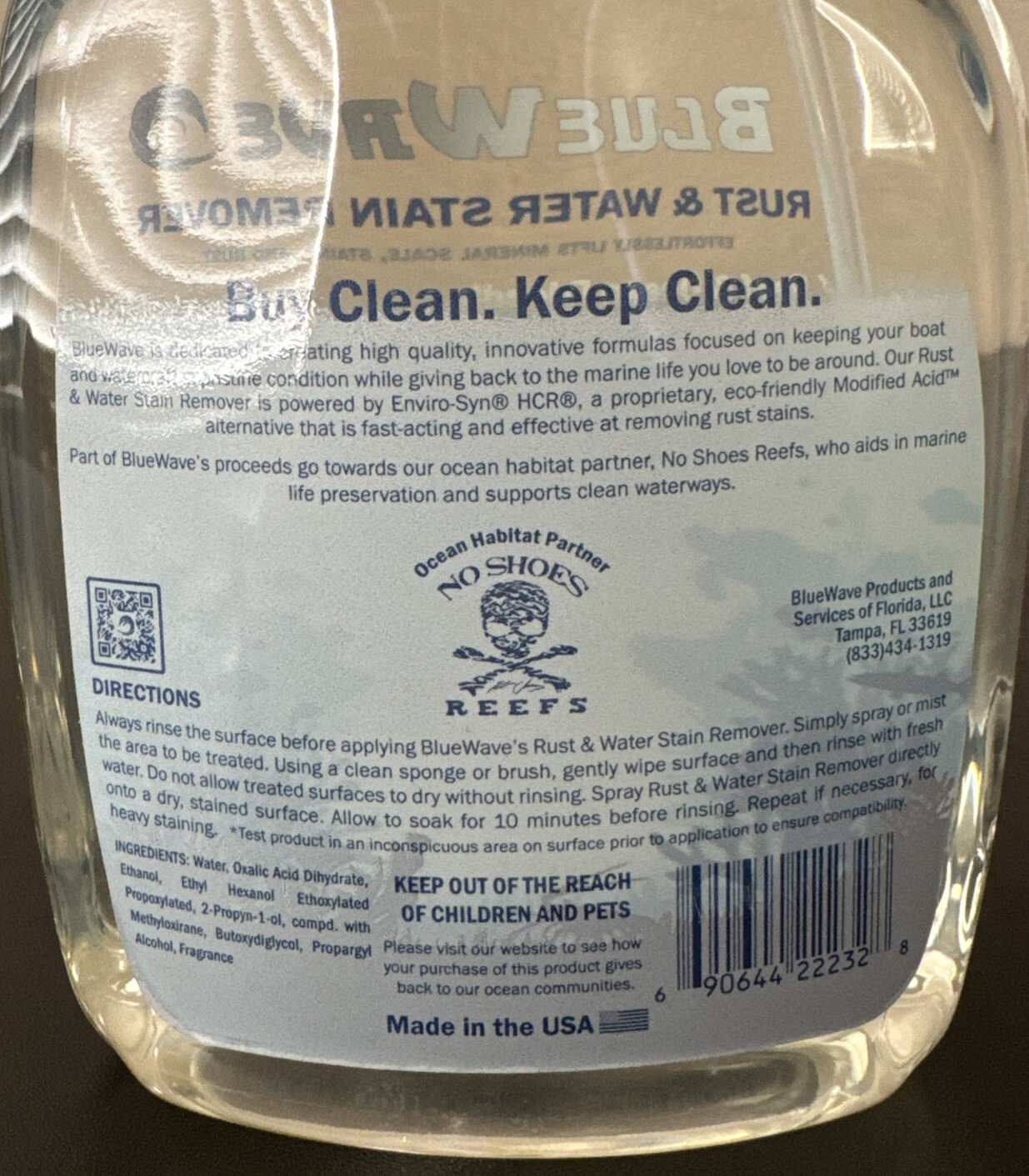Blue Wave BWS100432 Water Stain & Rust Remover Qt - Reef & Ocean Friendly