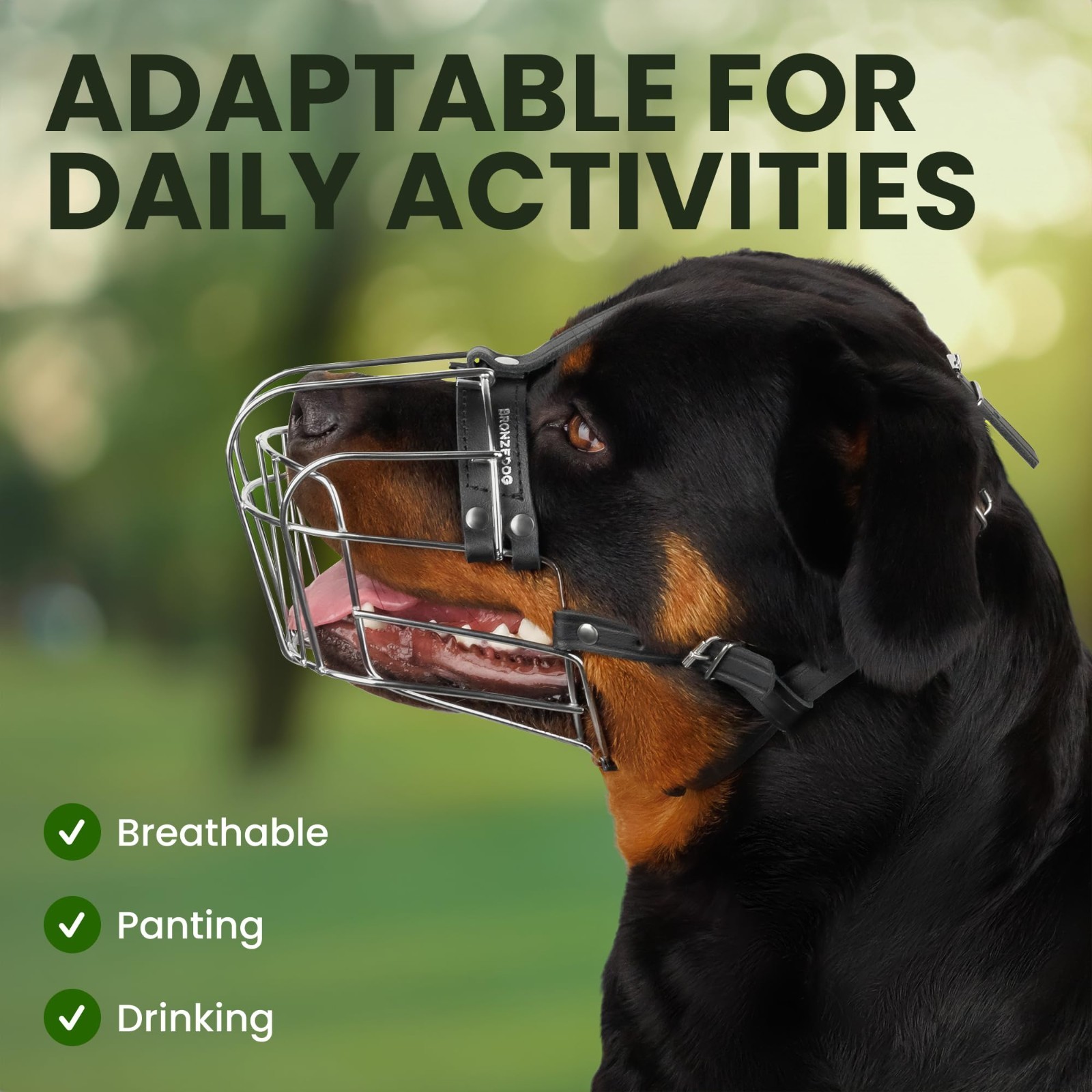 Adjustable Metal Wire Dog Muzzle Large Breeds - Breathable, Durable, Training