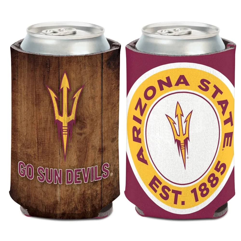ARIZONA STATE SUN DEVILS EVOLUTION 2 SIDED DESIGN CAN HOLDER NEW WINCRAFT 😈