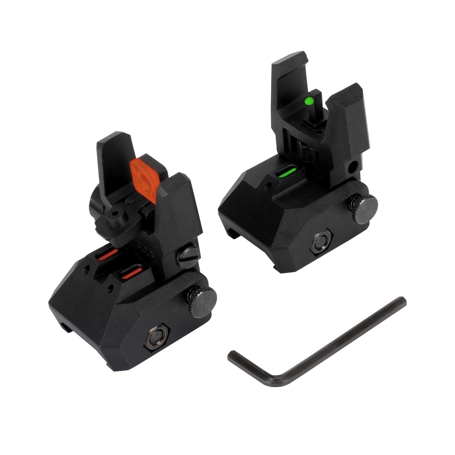Fiber Optic Sights,Front and Rear Backup Polymer Sights | with Green and Red ...