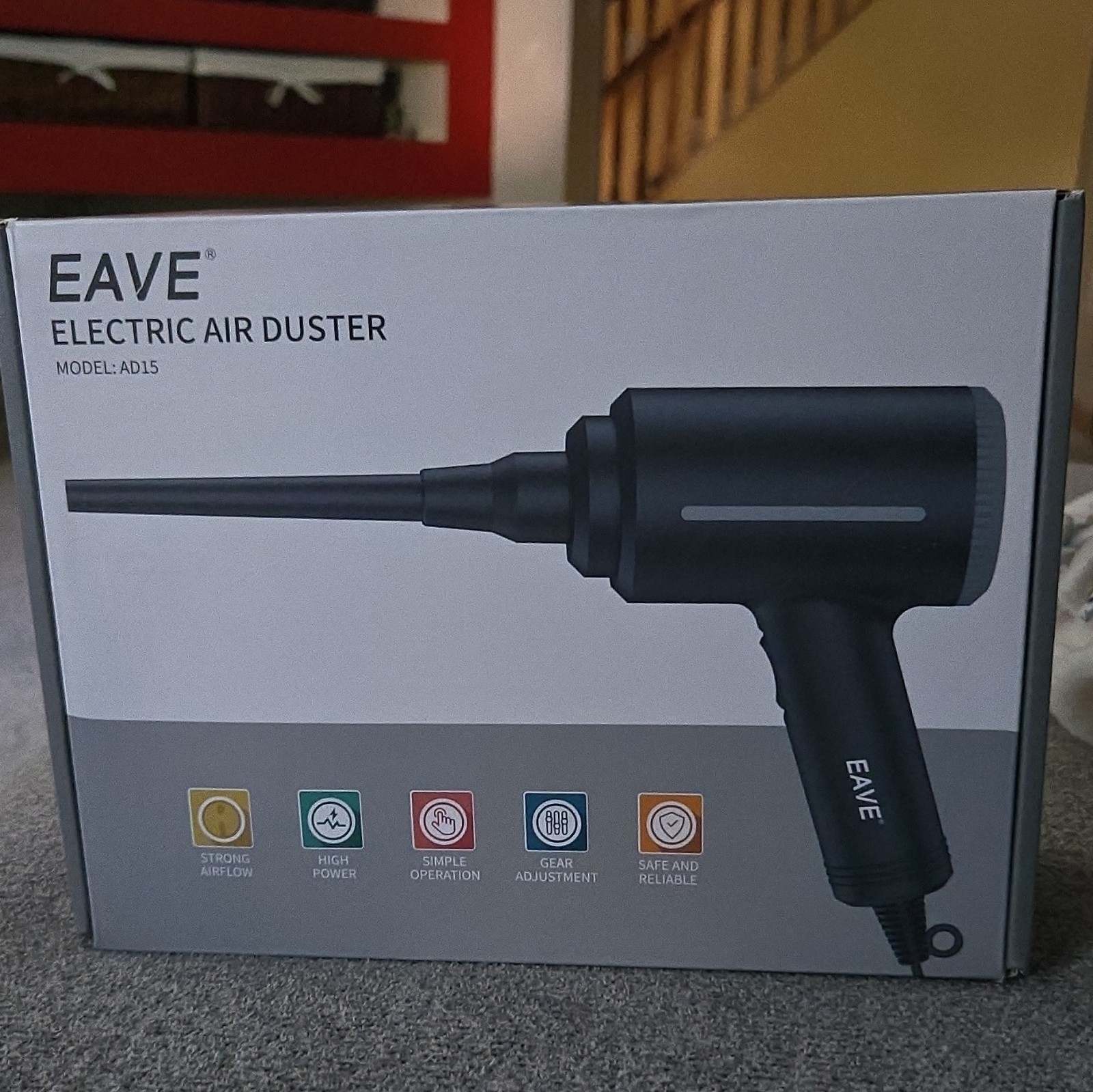 EAVE AD15 Electric Air Duster Dust Blower Kit w/ Nozzles Brush & Manual