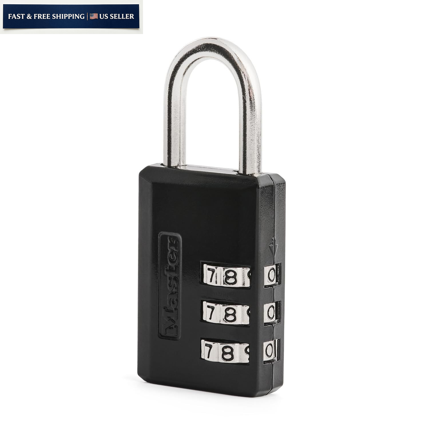 Master Lock Black Combination Padlock, Indoor Gym Locker 1 Pack,