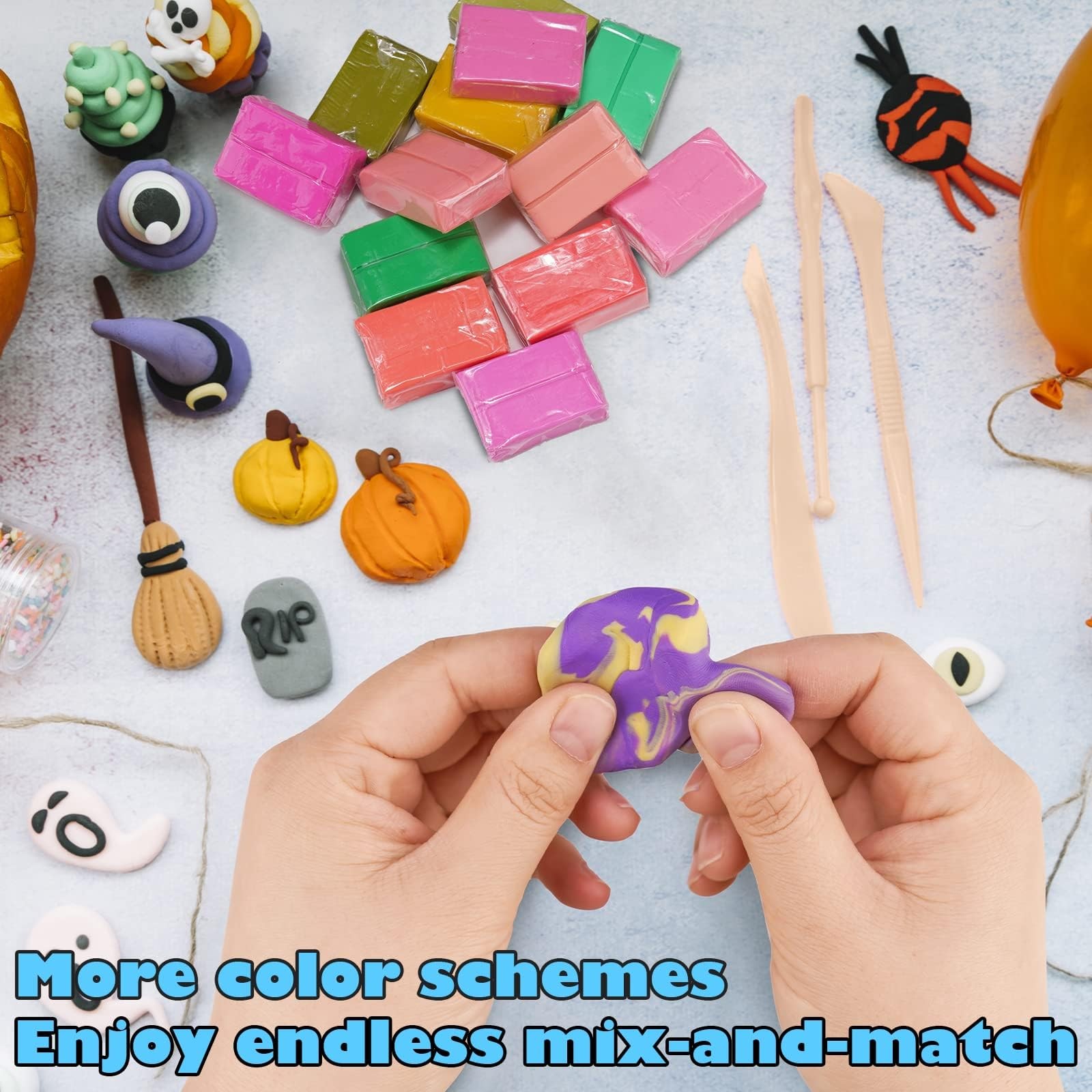 Tomorotec 100PCS Polymer Clay Value Pack 82 Colors in Bulk Small