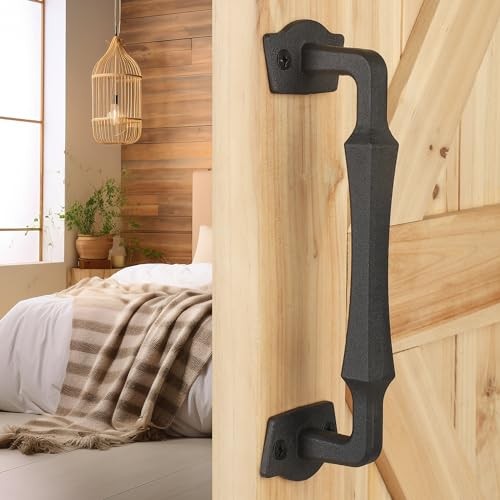 Sliding Barn Door Handles, 10 Inch Heavy 10 Inch Barn Door Handles Matte Black