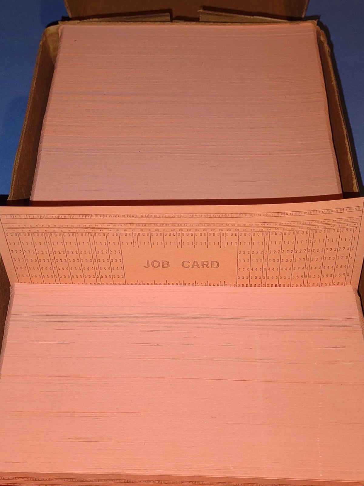 Mainframe Computer Data Punch Card Lot of 200 Orange 80 Column IBM comp Vtg NOS