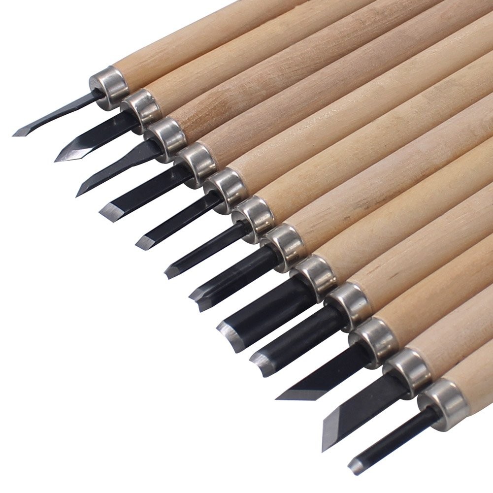 12 PCS Wood Carving Knife Set Tools DIY Sculpture Beginners Craft Tool