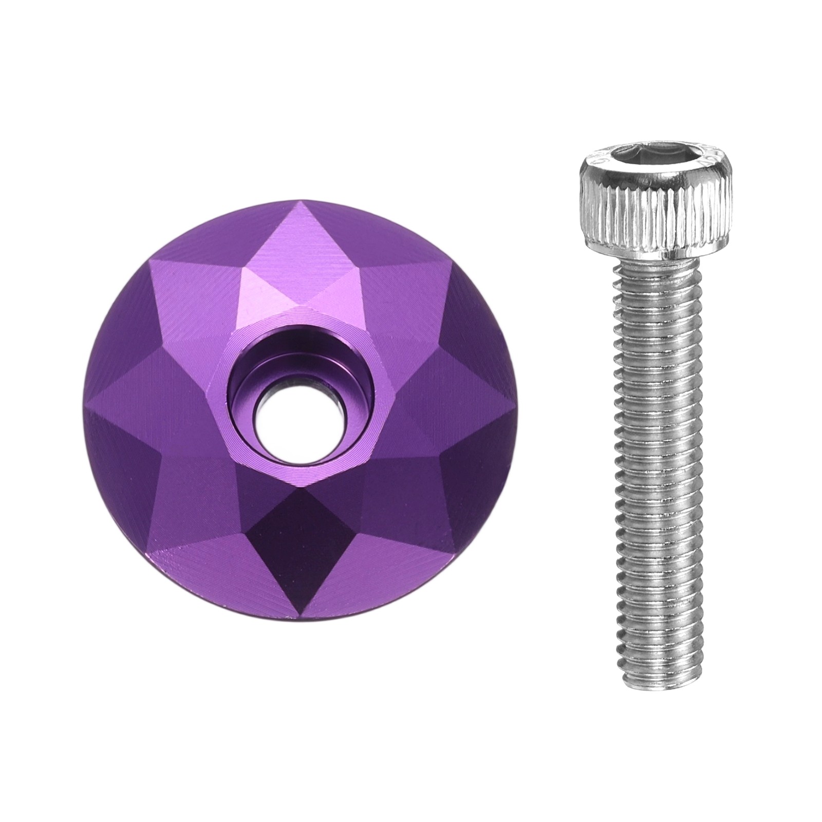 Bicycle Headset Stem Top Cap 1-1/4" OD with M6 Bolt Purple