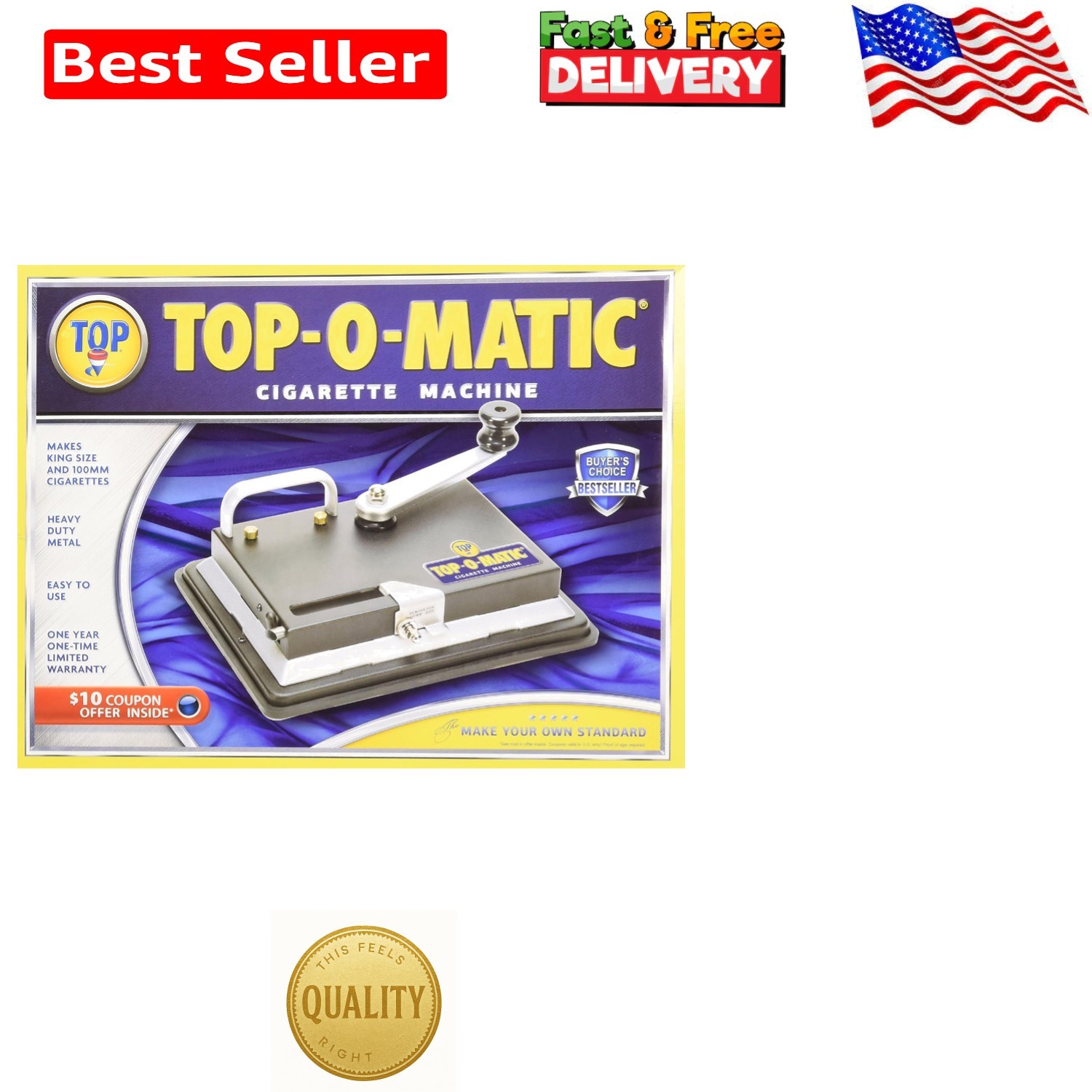 Efficient Cigarette Maker - Top O Matic Machine for King Size & 100mm Cigarettes
