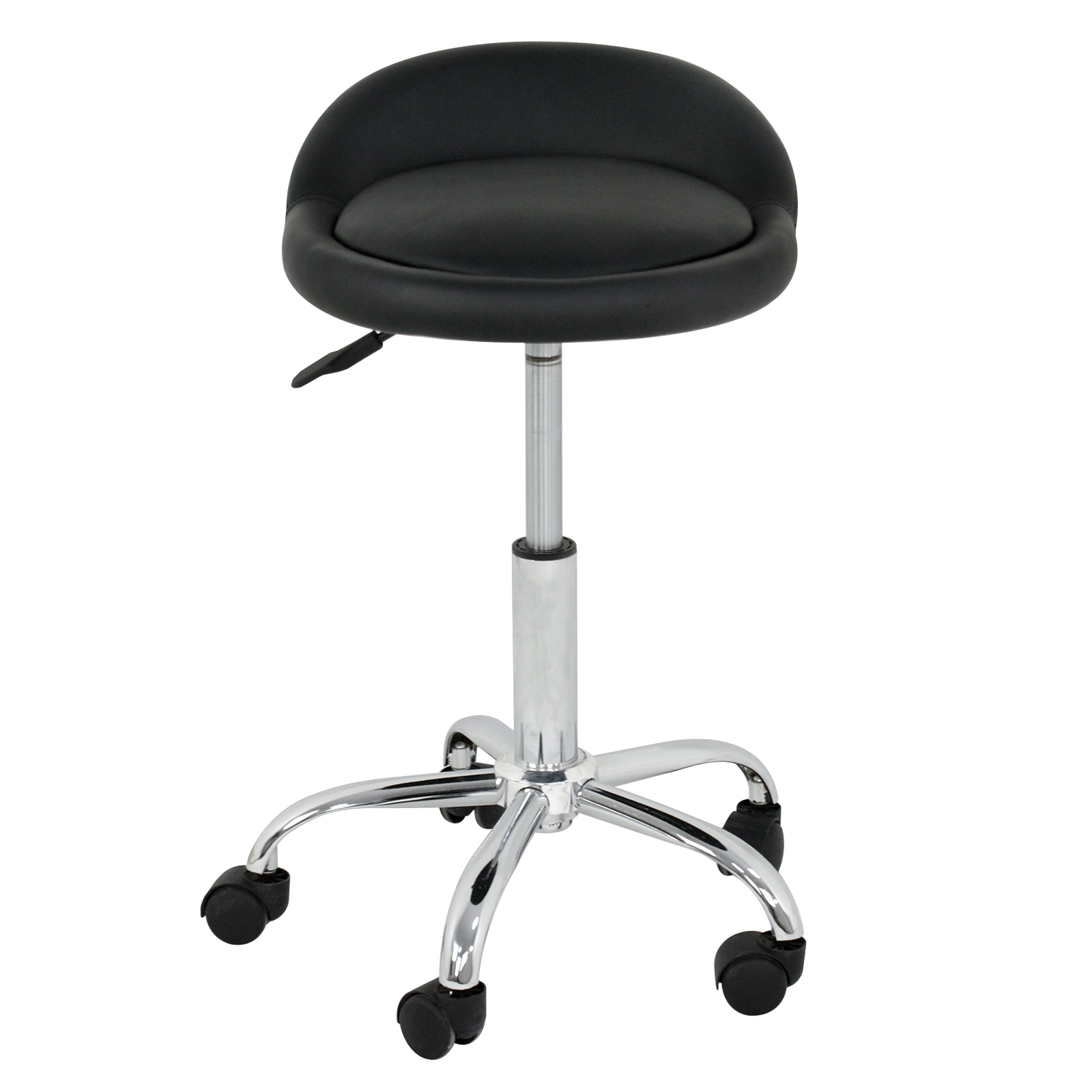 PU Leather Round Rolling Stool Adjustable Height for Massage Salon Spa Facial
