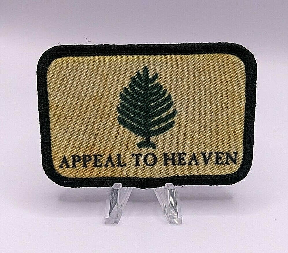 worn Appeal to Heaven Revolutionary War Flag  2"x3" hook & loop morale patch