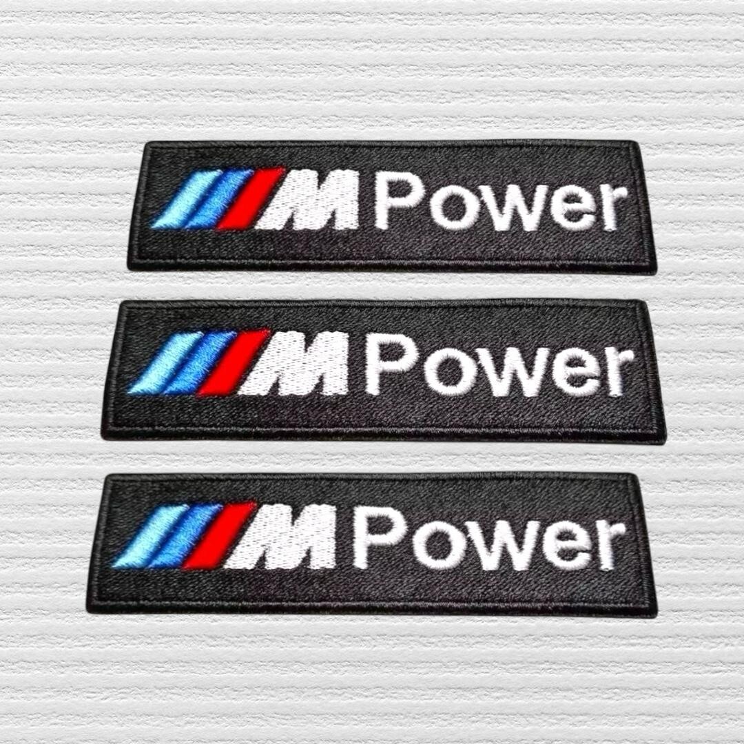 M Power BMW Embroidered Patch Car Brand Logo Motorsport Badge Applique 4" (3pcs)