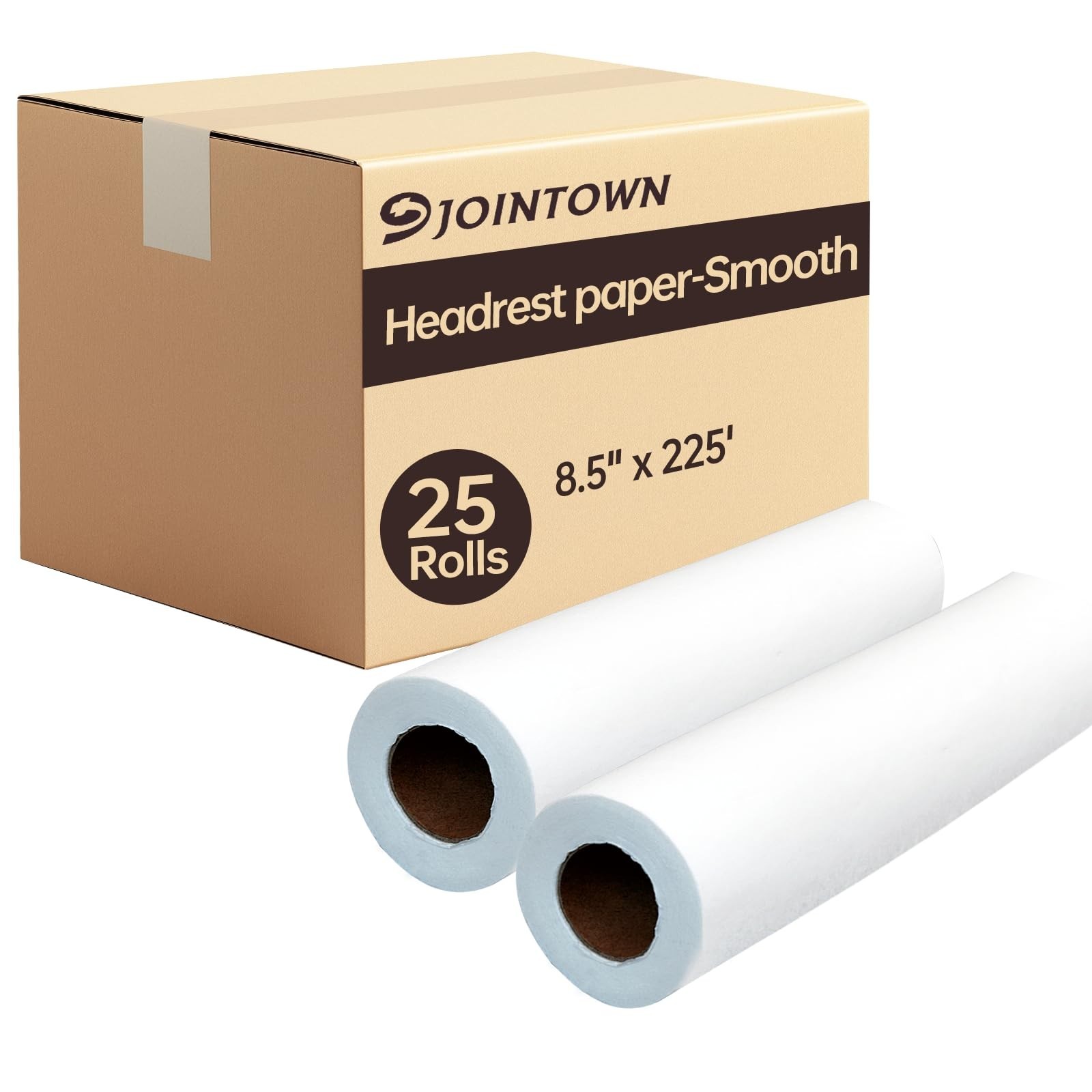 Jointown Headrest Paper Rolls, 8.5" x 225'- 25 Pack - Smooth Premium 19 Pound...