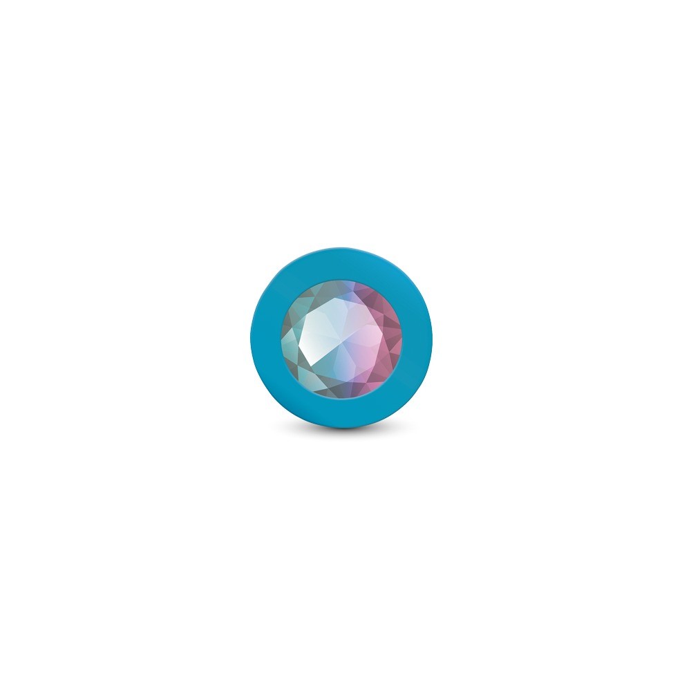 Gemma Clear Iridescent Gem Teal Silicone Plug - M