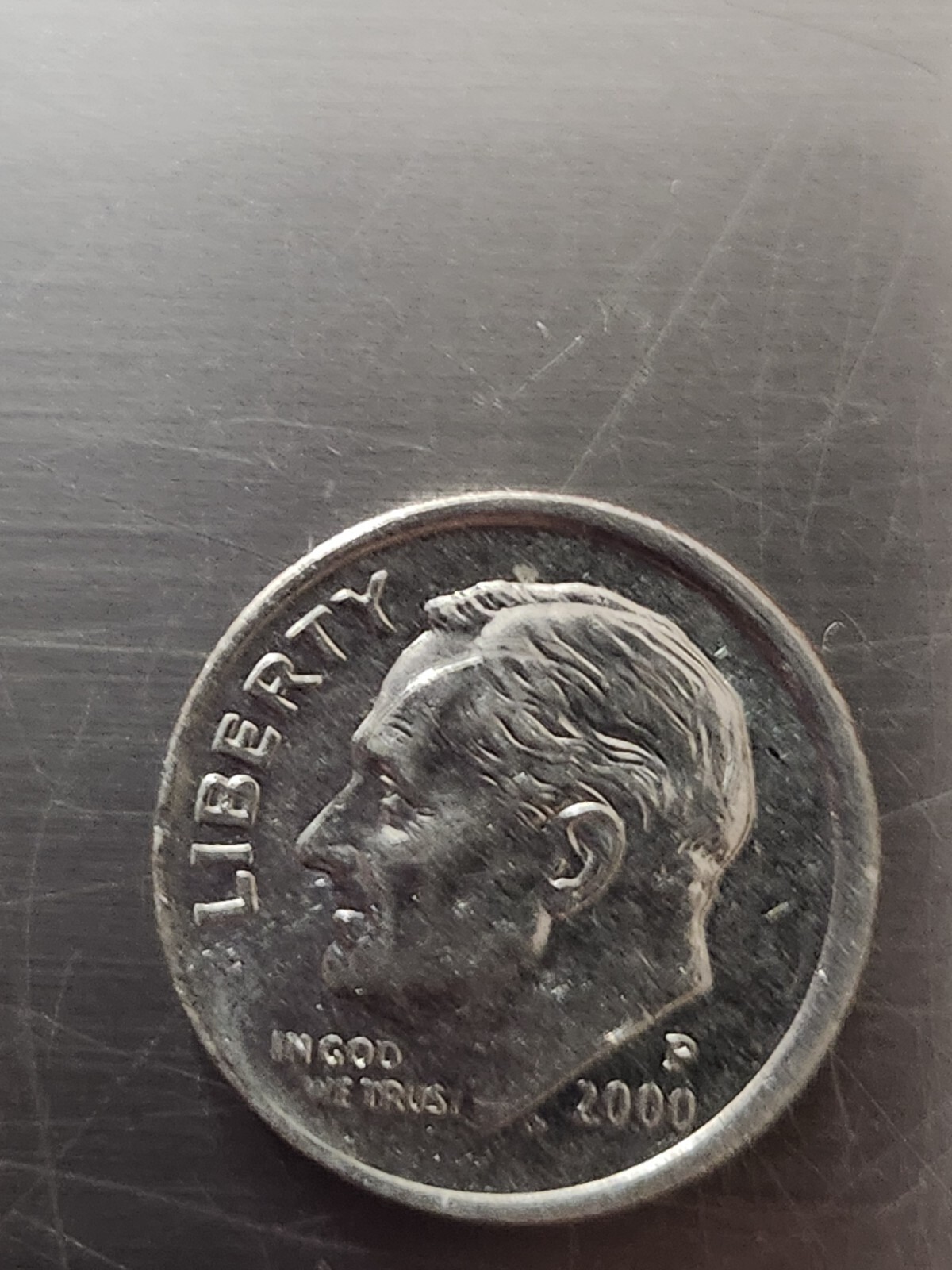 2000 P Roosevelt Dime Misaligned Die