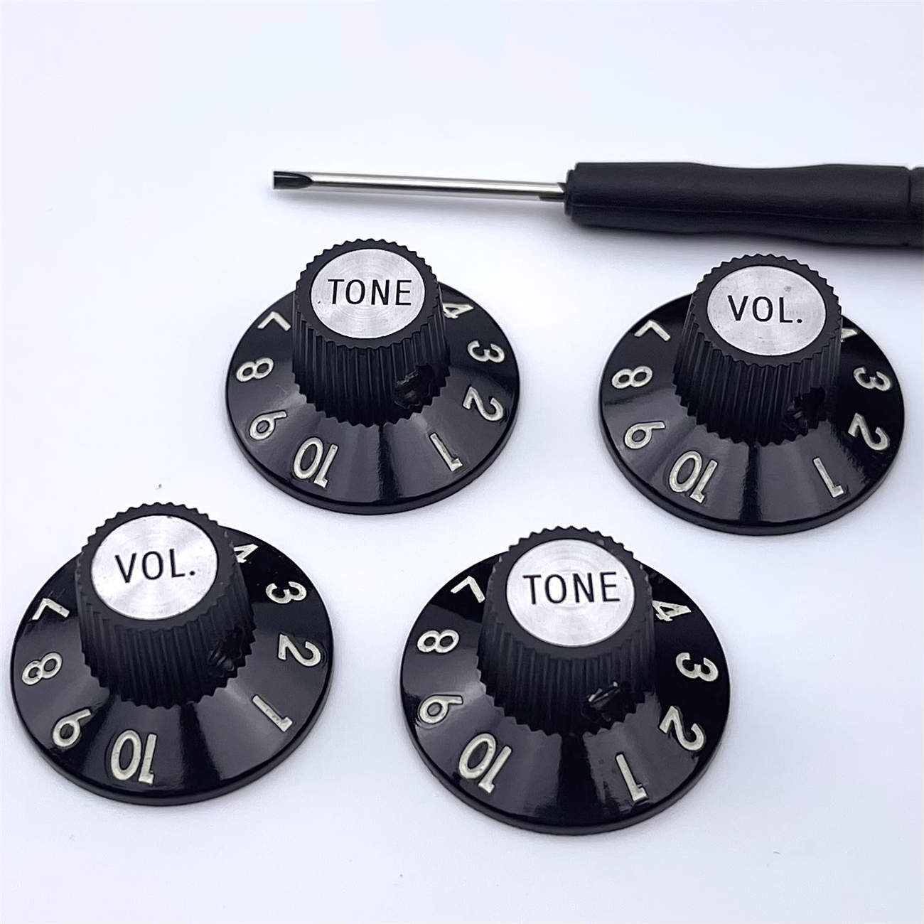 Guitar Witch Hat Knobs 2 Volume 2 Tone For Fender 72 Telecaster Custom Blakelite